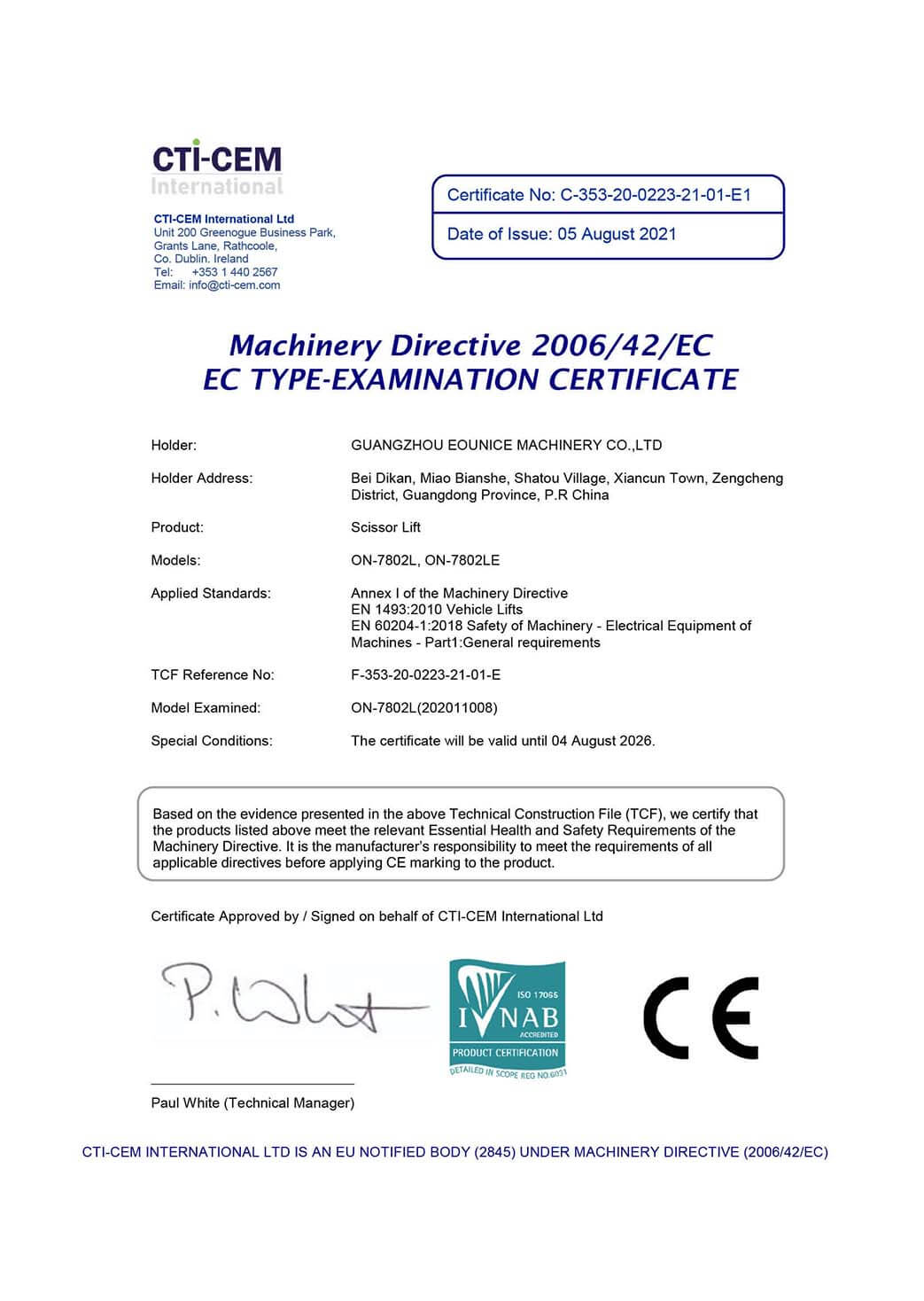 Eounice certifications