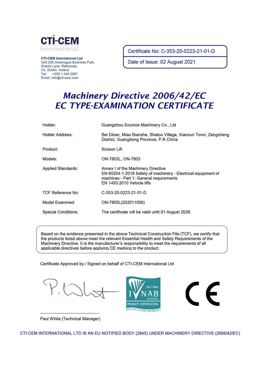 Eounice certifications